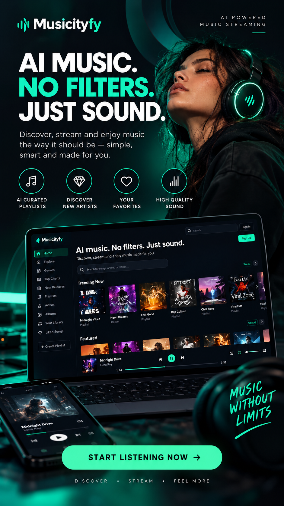 Musicityfy — AI-powered music streaming